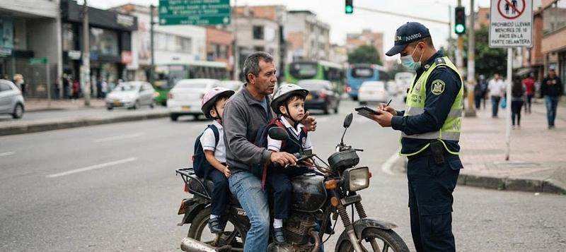 ¿Lleva niños en moto? podría costarle una multa de $633.200