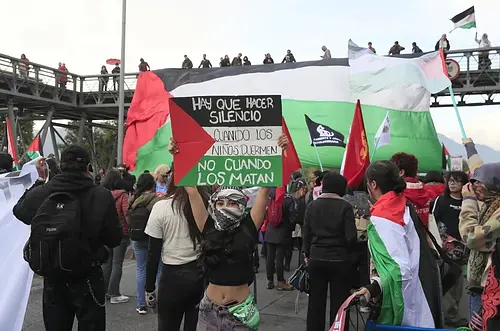 Protestan en Bogotá contra vínculos con Israel